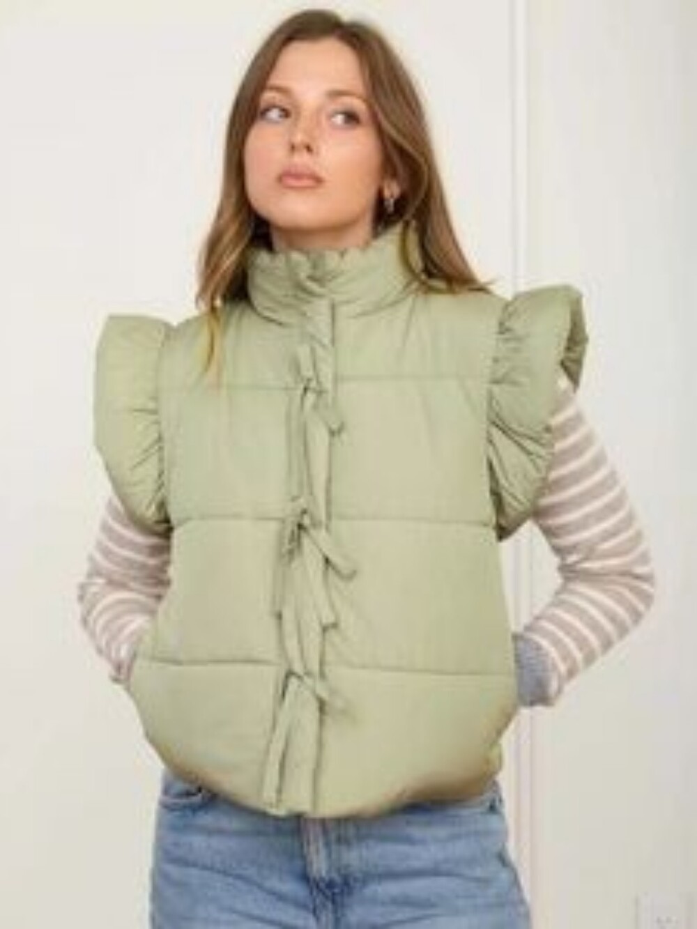 Blu Pepper Dusty Olive Puffer Vest
